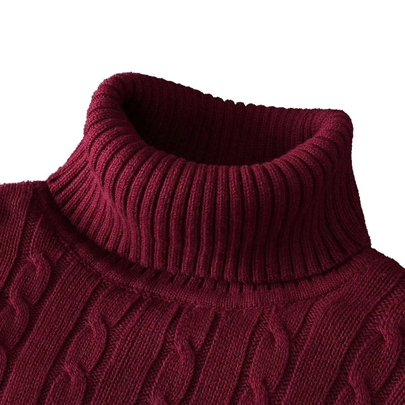 Men’s Slim Turtleneck Sweater, Lightweight Ribbed Knit Long Sleeve Pullover