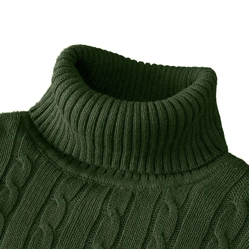 Men’s Slim Turtleneck Sweater, Lightweight Ribbed Knit Long Sleeve Pullover