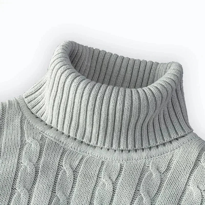 Men’s Slim Turtleneck Sweater, Lightweight Ribbed Knit Long Sleeve Pullover