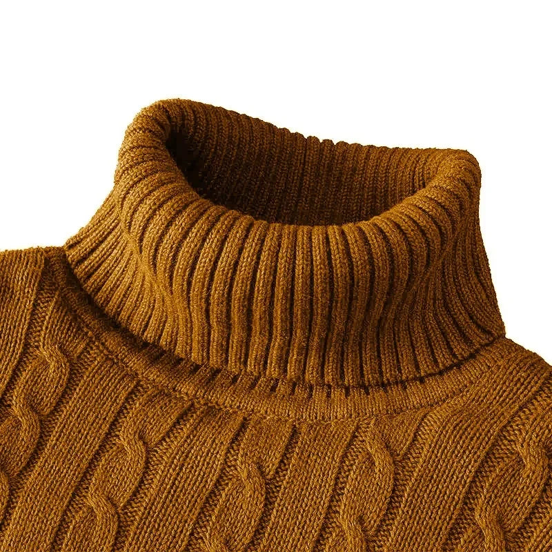 Men’s Slim Turtleneck Sweater, Lightweight Ribbed Knit Long Sleeve Pullover