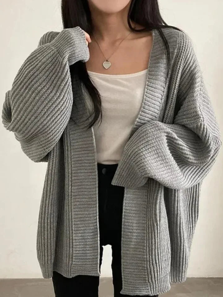 Women’s Loose Warm Knit Sweater, Solid Pullover Korean Style 2025